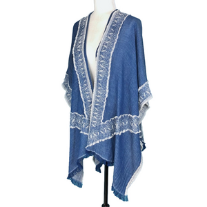 Echo blue boho wrap shawl
